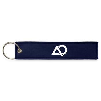Simple Alpha Omega (AO) Logo White - Jet Tag Keychain - navy - Front