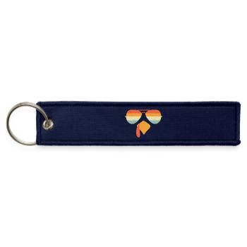 Thanksgiving Retro Turkey Sunglasses - Jet Tag Keychain - navy - Front