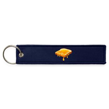 Honey on White Bread Illustration - Jet Tag Keychain - navy - Front
