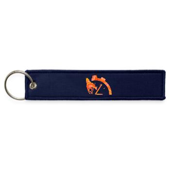 Horse and Watch ZigZag Marble Burst - Jet Tag Keychain - navy - Front