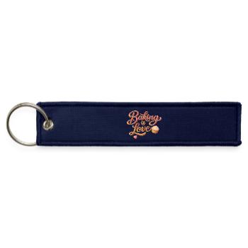 Baking is Love Baking Saying Design - Jet Tag Keychain - navy - Front