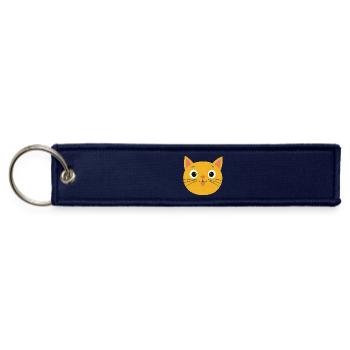 Sunny Whiskers Cat Face - Jet Tag Keychain - navy - Front