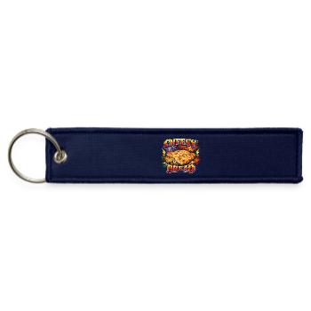 Cheesy Bread Favorite Food Weird Cheesy Bread - Jet Tag Keychain - navy - Front