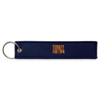 Expecting Mother Loves Turkey For Two Pregnancy - Jet Tag Keychain - navy - Front