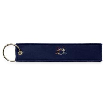 Drum Kit Line Art Vintage - Jet Tag Keychain - navy - Front