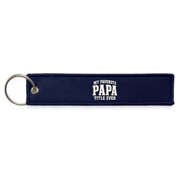 Favorite Papa Title - Jet Tag Keychain - navy - Front
