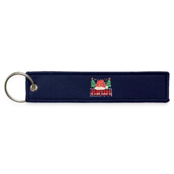 Funny Reindeer Elf Christmas Holiday Gift Shirt - Jet Tag Keychain - navy - Front