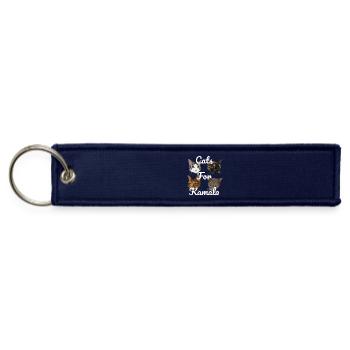 Cats for Kamala (3) - Jet Tag Keychain - navy - Front