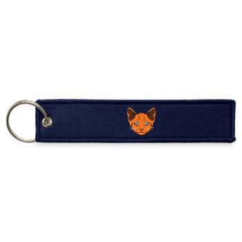 cute kitty face too adorable to handle  - Jet Tag Keychain - navy - Front