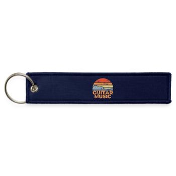 Guitar Music Vintage Look - Jet Tag Keychain - navy - Front