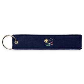 Time to Let Go | Dandelion Seed Art - Jet Tag Keychain - navy - Front