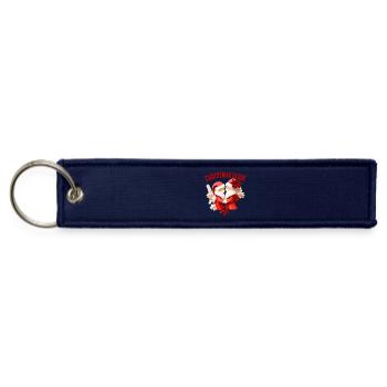 CHRISTMAS IS GAY two santas funny queer holidays  - Jet Tag Keychain - navy - Front