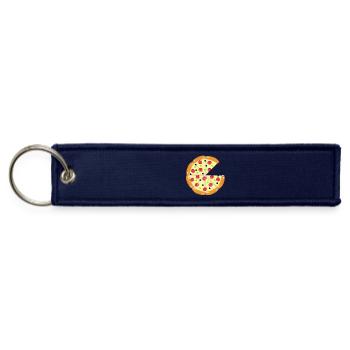 Pizza Less One Slice Family Matching T-Shirt - Jet Tag Keychain - navy - Front