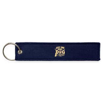 Just One More Dog I Promise Funny Dog Lover Gift - Jet Tag Keychain - navy - Front