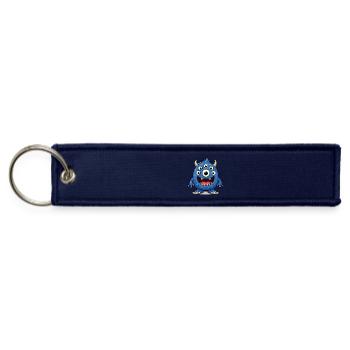 Blue Monster with Many Eyes - Jet Tag Keychain - navy - Front
