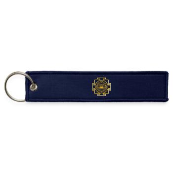 Golden Yantra Mandala - Jet Tag Keychain - navy - Front