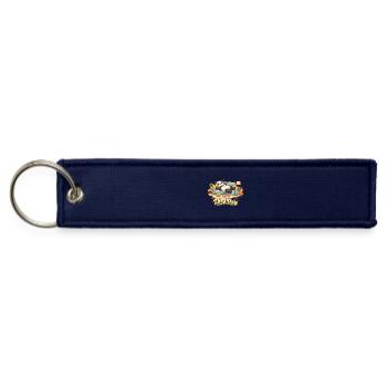 Lazy Panda on Couch - Jet Tag Keychain - navy - Front