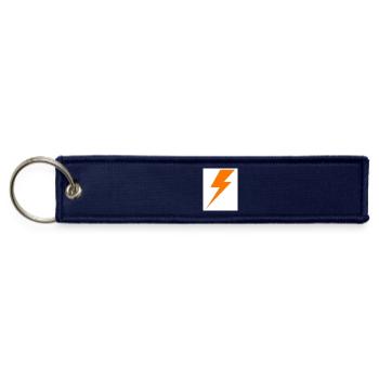 Orange Lightning Bolt Icon - Jet Tag Keychain - navy - Front