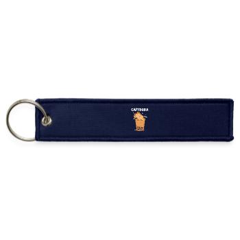 Capybara Bubble Tea Rodent Animals - Jet Tag Keychain - navy - Front