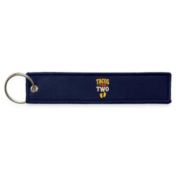 Expecting Mother Loves Tacos For Two Pregnancy - Jet Tag Keychain - navy - Front
