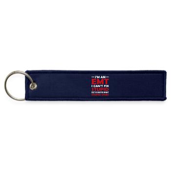 Im An EMT: Can Fix What Stupid Does - Jet Tag Keychain - navy - Front