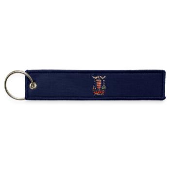 BBQ Dad Rarest Rib Stack - Jet Tag Keychain - navy - Front