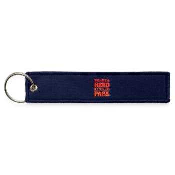 Papa Hero We Call Him Papa - Jet Tag Keychain - navy - Front