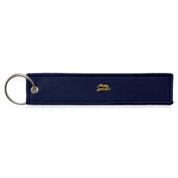 Happy Summer Handlettered Script - Jet Tag Keychain - navy - Front