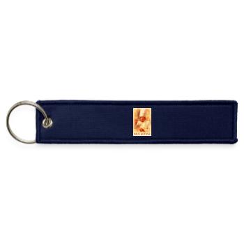 Vintage Watercolor Chef Portrait - Jet Tag Keychain - navy - Front