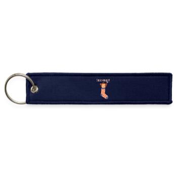 Funny Sock Monkey – Cute Classic Toy Lover Gift - Jet Tag Keychain - navy - Front
