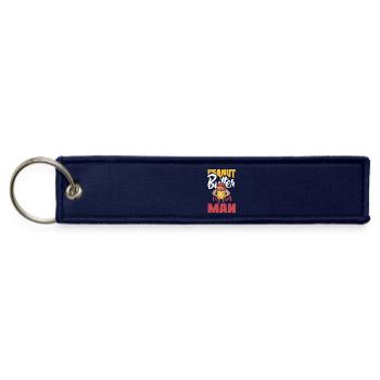 Cute Peanut Butter and Jelly Matching Friend - Jet Tag Keychain - navy - Front