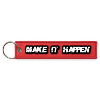 Make It Happen: Bold Typographic Art - Jet Tag Keychain - red - Front