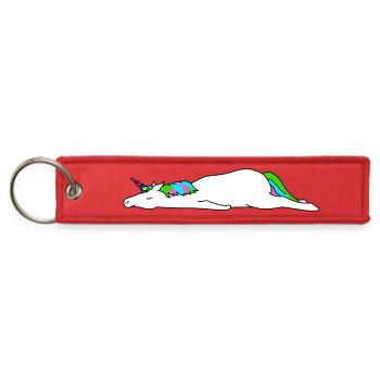 Unicorn Lazy DIY Costume Funny Magical Unicorn - Jet Tag Keychain - red - Front