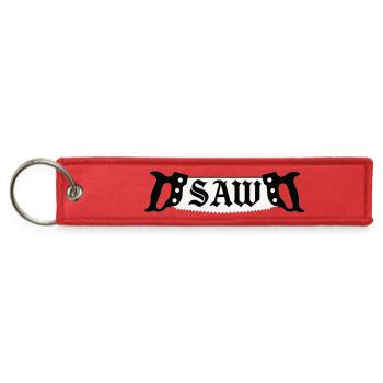 SAW Logo White Teeth Blade - Jet Tag Keychain - red - Front