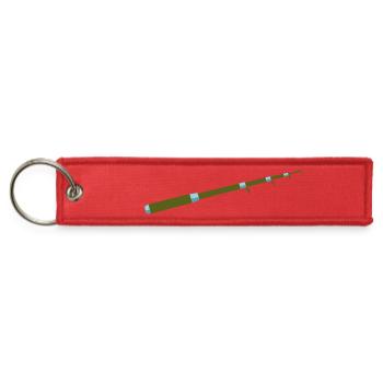 Fishing Rod Angler Sport Fishing Tackle - Jet Tag Keychain - red - Front