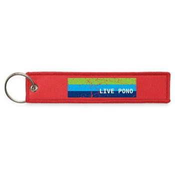Live Pono Hawaii balance nature harmony aloha - Jet Tag Keychain - red - Front