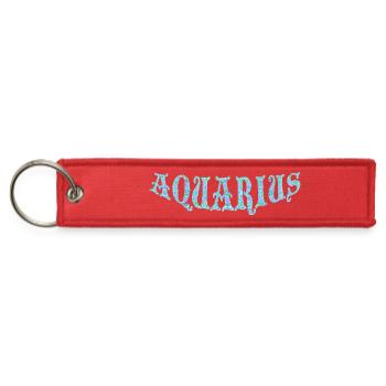 Aquarius January birthday February zodiac sign - Jet Tag Keychain - red - Front