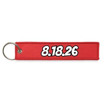 25K on 8.18.26 - Jet Tag Keychain - red - Front