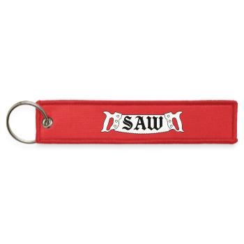 Vintage Saw Blade Tattoo Style Design - Jet Tag Keychain - red - Front