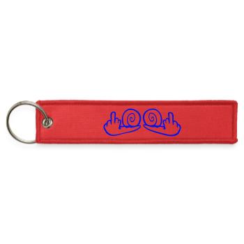 Snail middle finger insult fuck you off funny cool - Jet Tag Keychain - red - Front