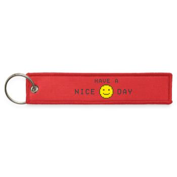 Have A Nice Day Pixel Retro 8 Bit - Jet Tag Keychain - red - Front