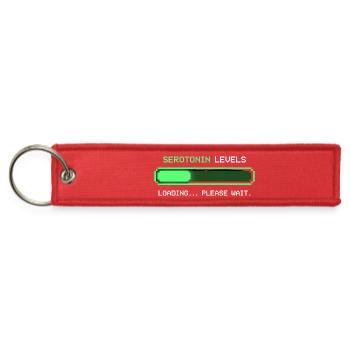 Serotonin Levels Loading Please Wait — Retro Pixel - Jet Tag Keychain - red - Front