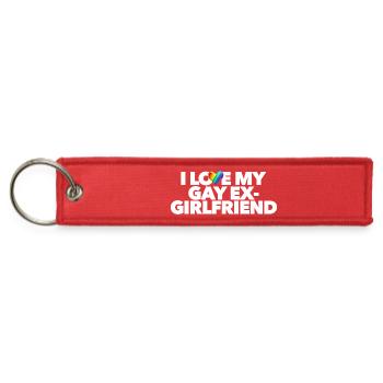 Rainbow Candy Heart I Love My Gay Ex-Girlfriend  - Jet Tag Keychain - red - Front