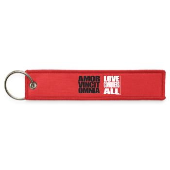 The Universal Truth: Amor Vincit Omnia Graphic - Jet Tag Keychain - red - Front