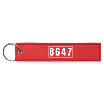 Classic Vintage 8647 Funny Liberal President - Jet Tag Keychain - red - Front