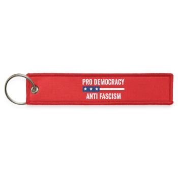 Pro Democracy Anti Fascism - Jet Tag Keychain - red - Front