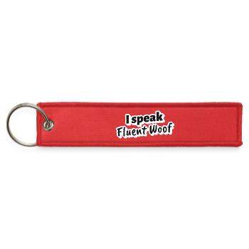 I Speak Fluent Woof - Jet Tag Keychain - red - Front