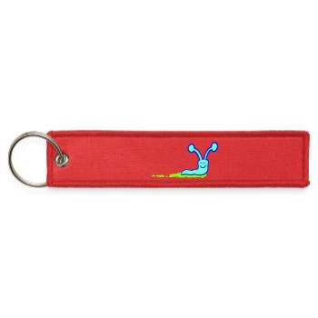Snail slime trail cute sweet happy Cool funny fun - Jet Tag Keychain - red - Front