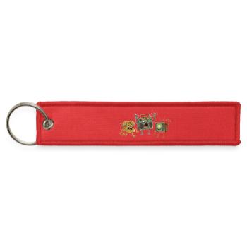 Retro Tech Monster Trio - Jet Tag Keychain - red - Front