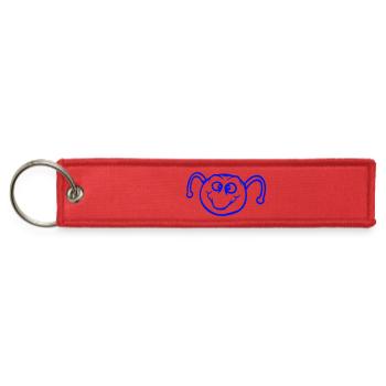 Caterpillar sweet little happy smile cute friendly - Jet Tag Keychain - red - Front